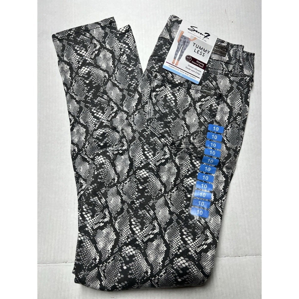 Seven 7 Jeans Women's 10 High Rise Tummy Less Snake Skin Slimming Ankle NWT